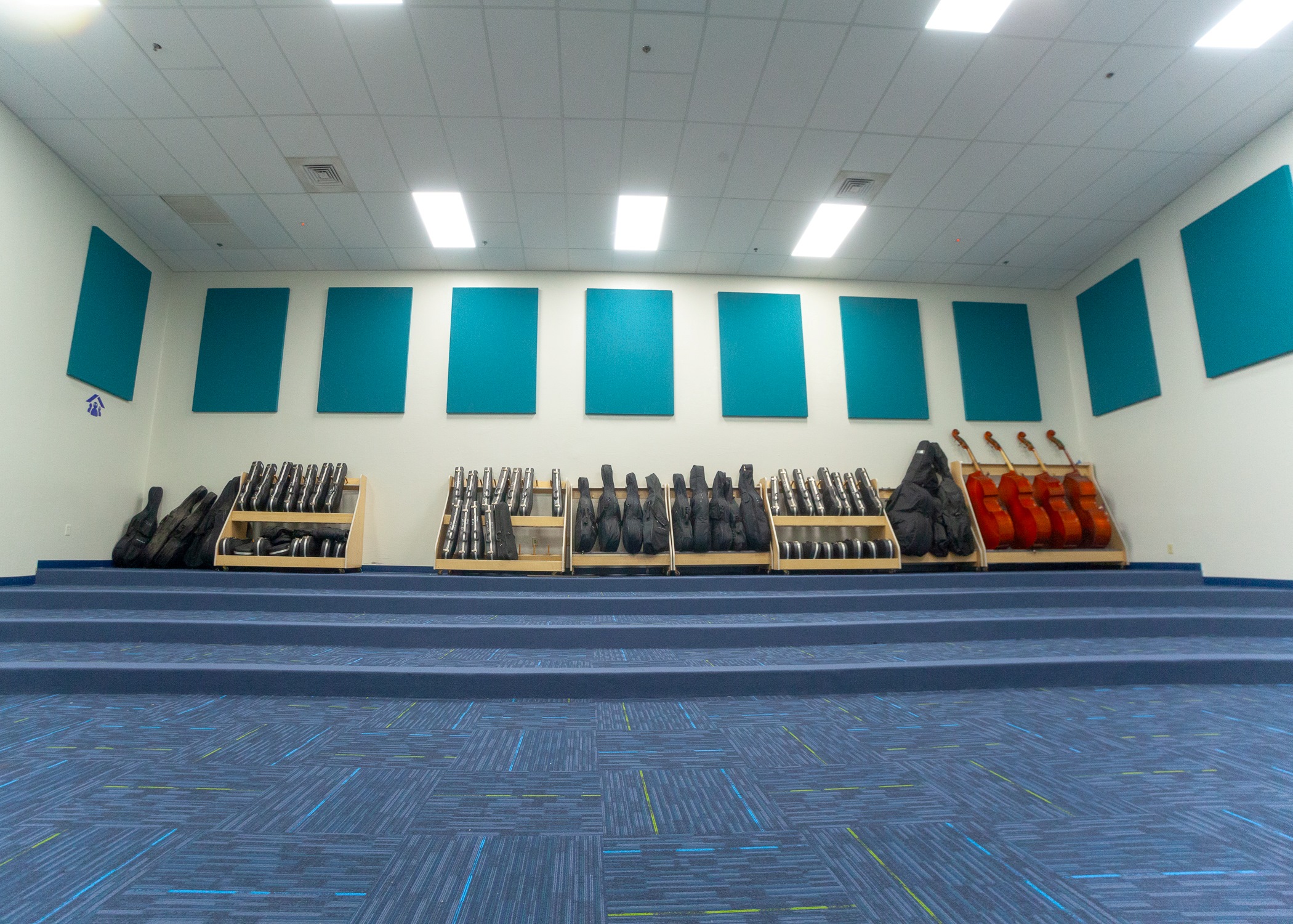 Music room with various instruments