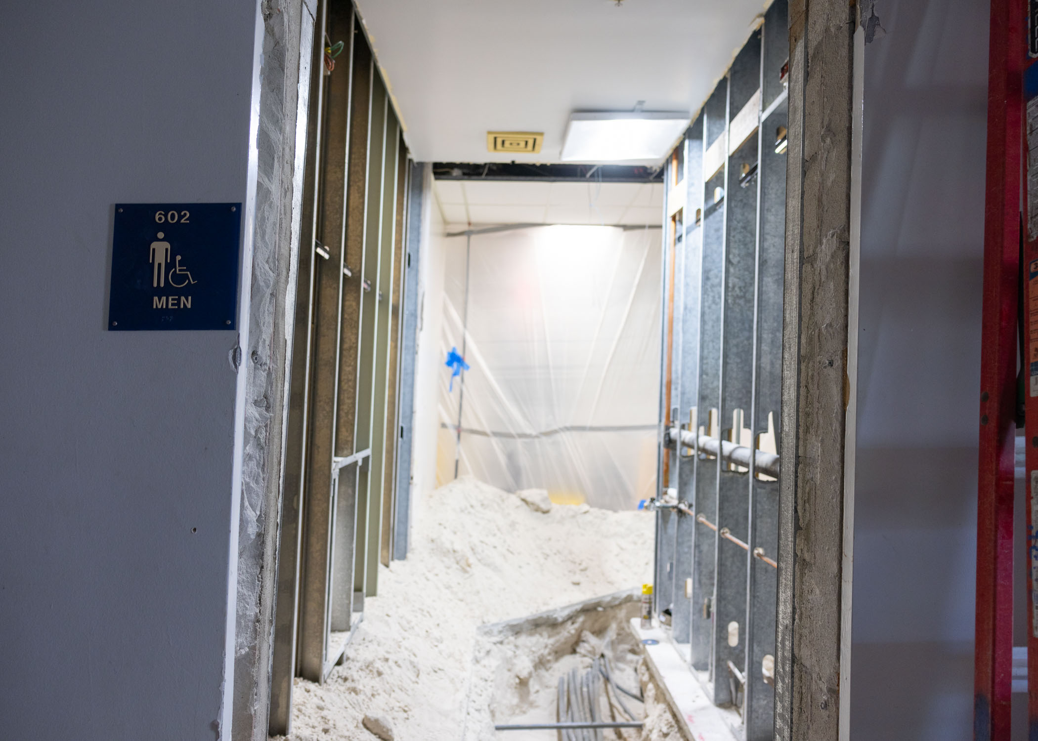 Contruction in restroom