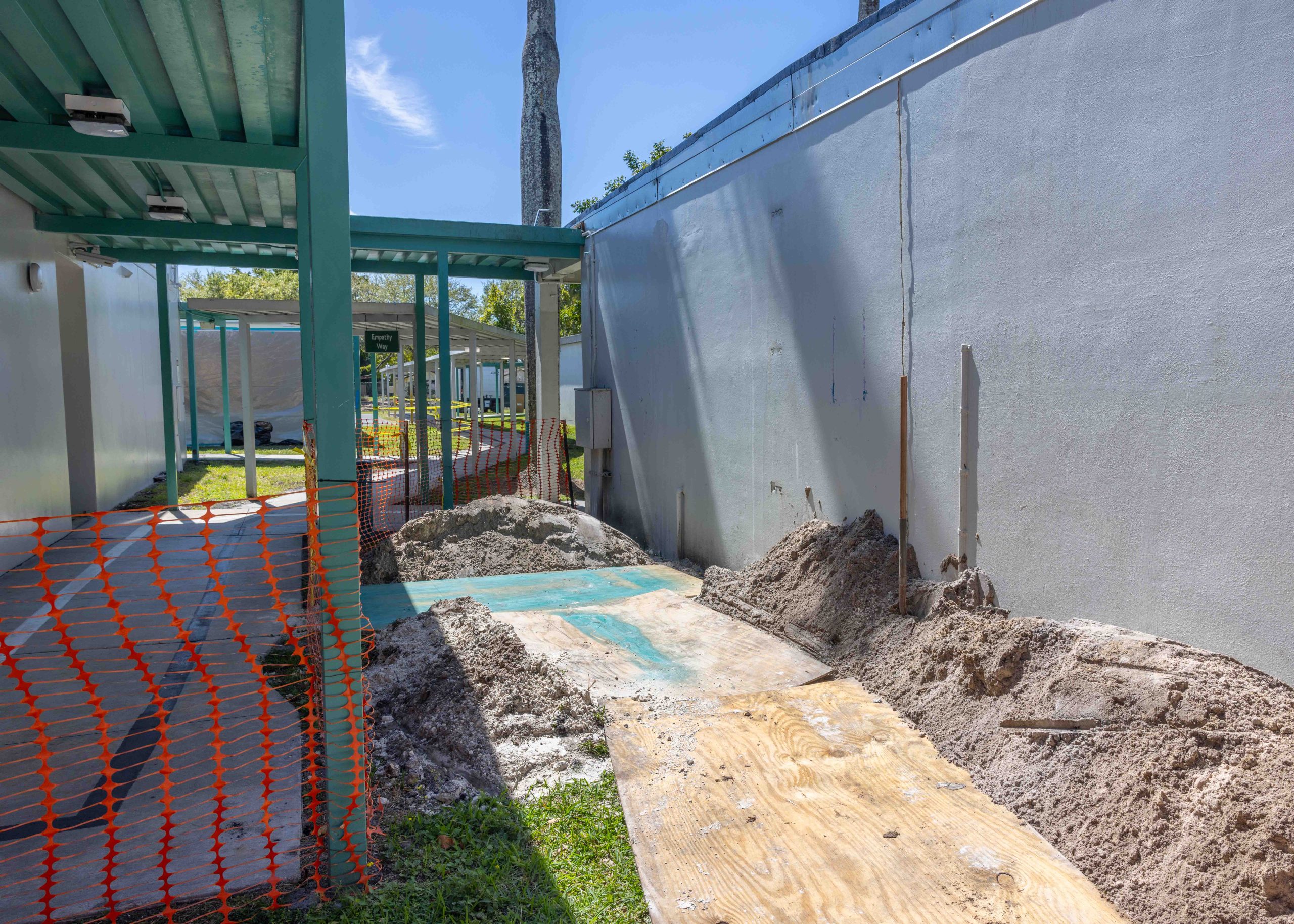 Fire alarm conduit trenching underground